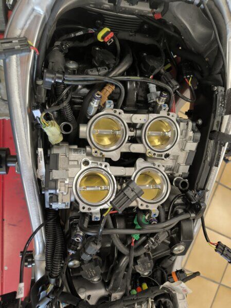 Diagnosegerät in Motorradwerkstatt